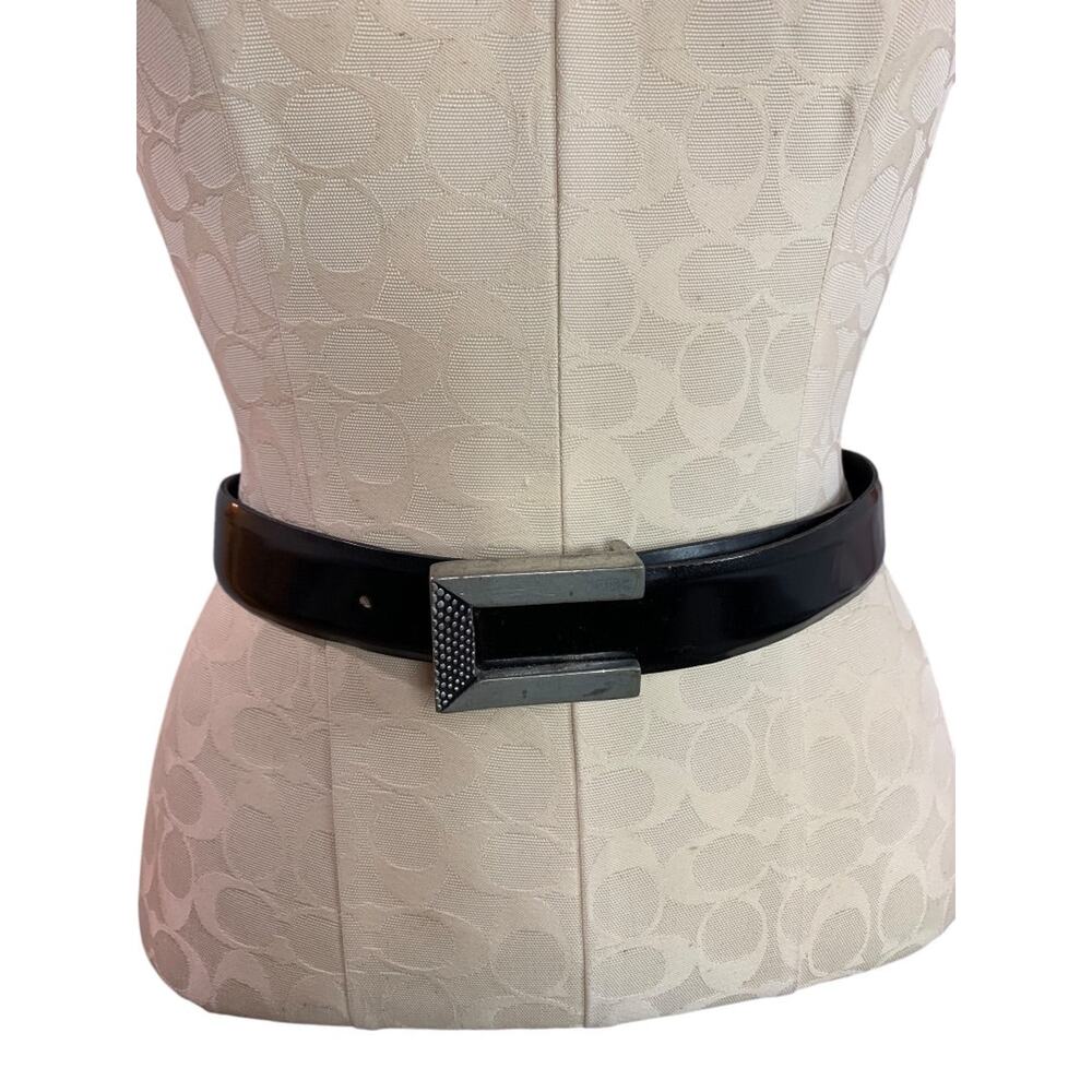 Size 28 Vicenza Black Leather Belt 415 Italian Calfskin Womens Buckle 1179
